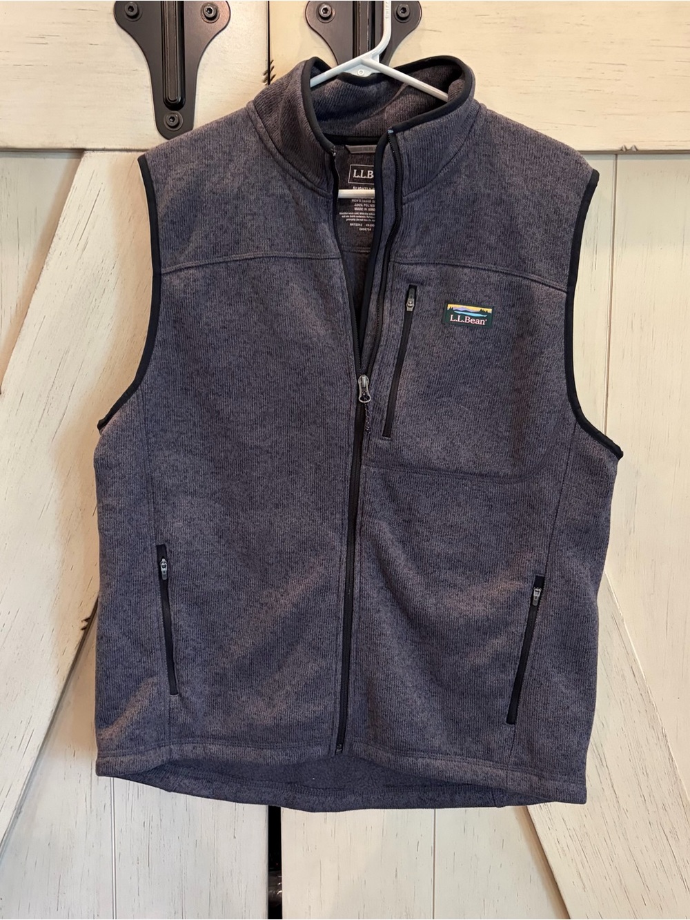 L.L. Bean Men's Dark Gray Full-Zip Fleece Vest Size Medium Slightly Fitted